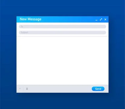 Email template. Blank e-mail browser window. Mail message web page vector frame Illustrazione stock