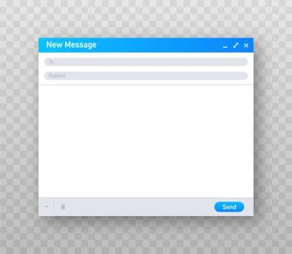 Email template. Blank e-mail browser window. Mail message web page vector frame Stock Illustration