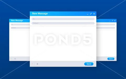 Email template. Blank e-mail browser window. Mail message web page vector frame 库存插图