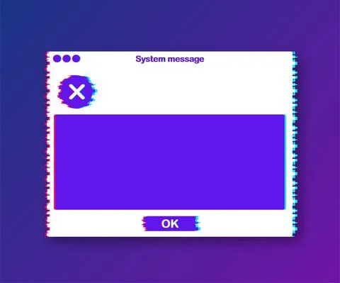 Email template. Blank e-mail browser window. Glitch icon. Mail message web page Stock Illustration