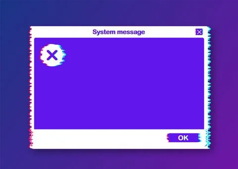 Email template. Blank e-mail browser window. Glitch icon. Mail message web page Stock Illustration