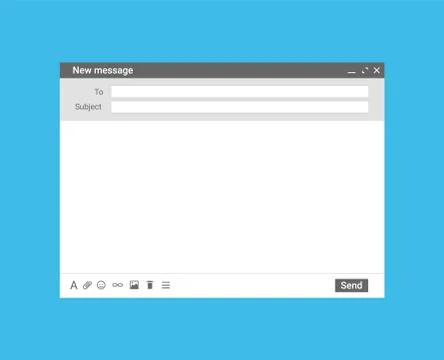 Email template mail mockup window browser. Blank screen gmail template message 스톡 일러스트