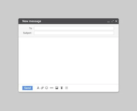Email template mail mockup window browser. Blank screen gmail template message 스톡 일러스트