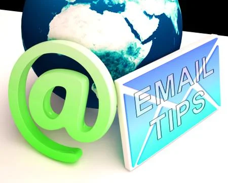 Email Tips Online Postal Solution 3d Rendering Illustrazione stock