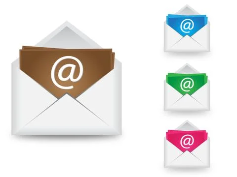 Email vector in 4 colors Illustrazione stock