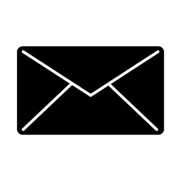 Email vector icon. Black and white mail illustration. Solid linear message icon. 库存插图