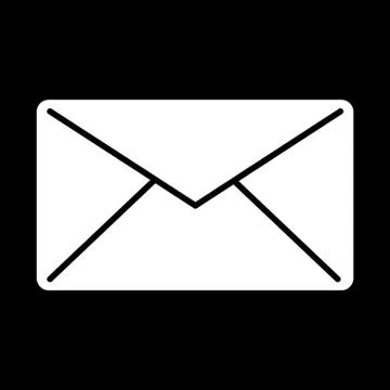 Email vector icon. Black and white mail illustration. Solid linear message icon. Illustrazione stock