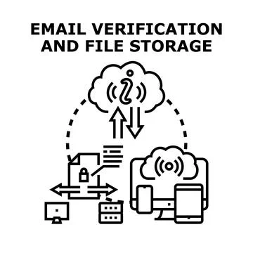 Email verification and secure cloud file storage concept Stock-Illustration