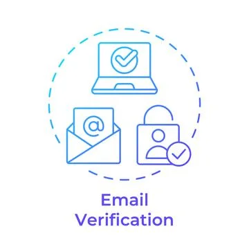 Email verification blue gradient concept icon Stock Illustration