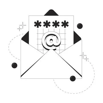 Email verification code clean onboarding illustration Stock Illustration