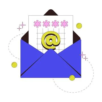 Email verification code modern onboarding illustration Stock Illustration