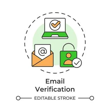 Email verification multi color concept icon Illustrazione stock