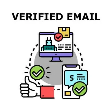 Email verification process illustrating authentication and security Stock Illustration
