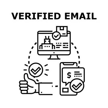 Email verification process illustrating authentication and security Stock Illustration