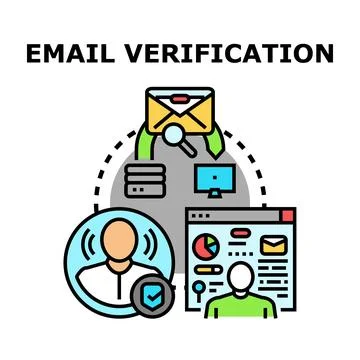 Email verification process for user account security Stock Illustration