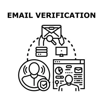 Email verification process for user account security Stock Illustration
