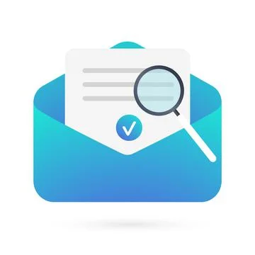 Email Verification, validation flat vector icon. Modern Illustration for UI Illustrazione stock