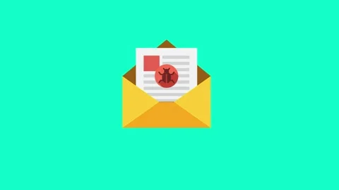 Email with Virus - 2D Animated Video Stock Footage 246774577