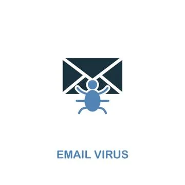 Email Virus icon in two colors. Premium design from internet security icons 库存插图