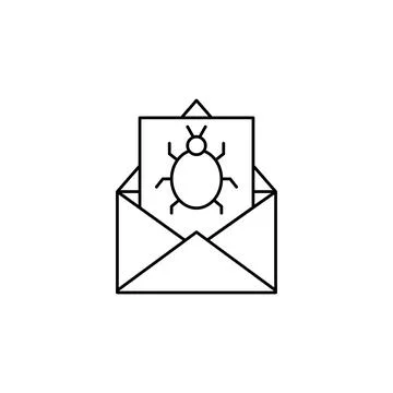 Email, virus, security icon. Simple line, outline vector of information trans Stock Illustration