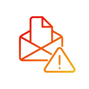 Email warning pixel perfect gradient linear vector icon Ilustração Stock