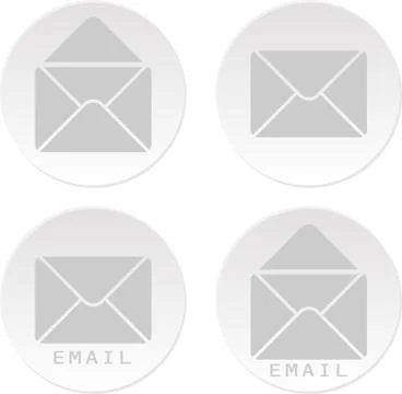 Email white bottons Stock Illustration