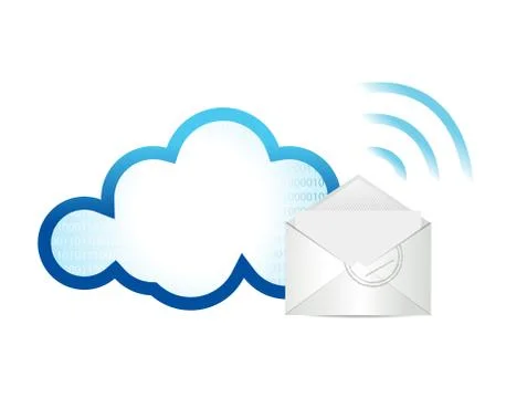 Email wifi cloud computing illustration design Stock Illustration