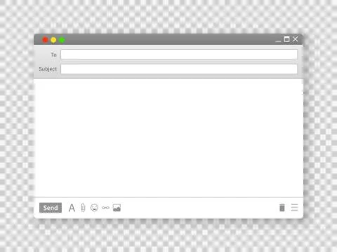 Email window. Blank text message frame interface interfaces for internet website Stock Illustration