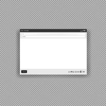 Email windows interface template for mail message. The artistic design is an 스톡 일러스트