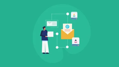 Email workflow animation. Video stock 311576098