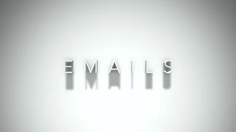 Emails 3D title animation with shadows on a white background Stock Footage 297517919