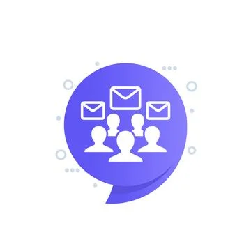 Emails and people vector icon Stock Illustration