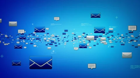 EMails And Text Messages Blue Stock Footage 54425421