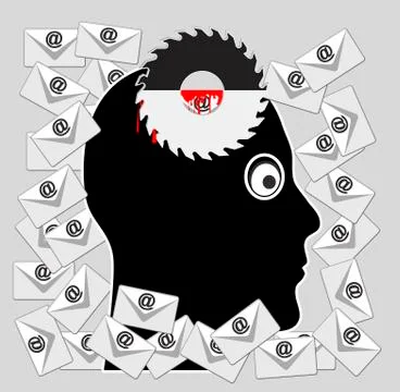Emails are killing the productivity Illustrazione stock