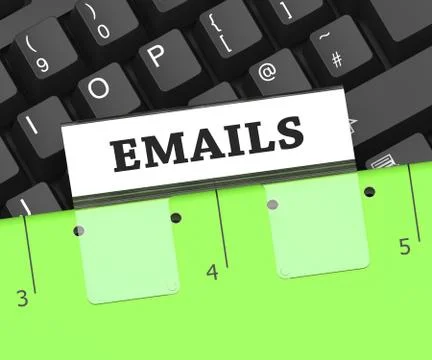 Emails Folder Represents Internet Message 3d Rendering Stock Illustration