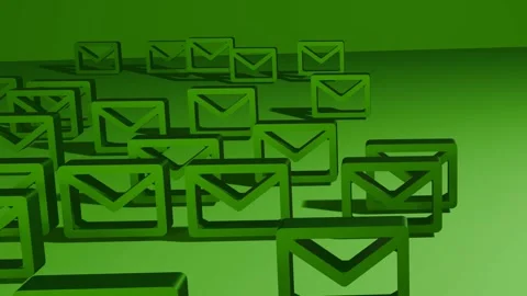 Emails icons on green background Stock-Footage 305634904