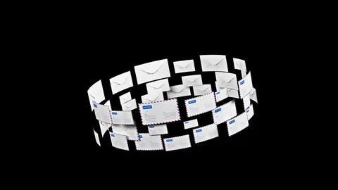 Emails. Letter mail with alpha channel. 46 Stock Footage 103848638