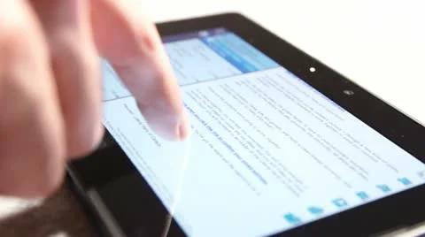 Emails Messages On Touch Screen Tablet - Full HD Stock Footage 12143664