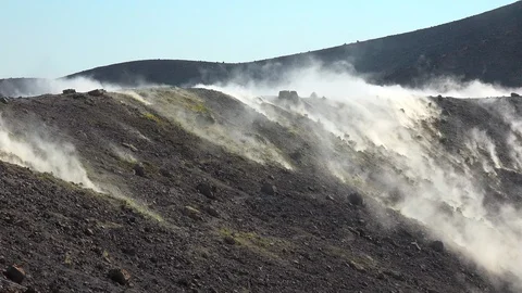 Emanations and fumaroles in Vulcano Video stock 88627401