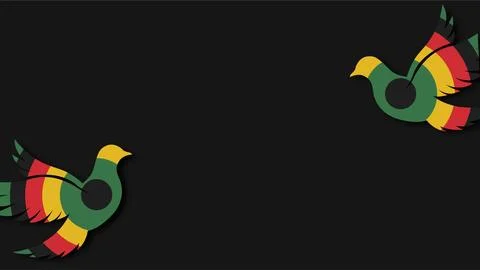 Emancipation Day background featuring flying birds in green yellow and red .. Stock Illustration
