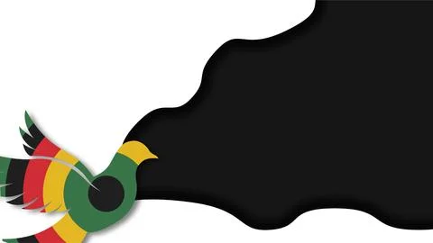 Emancipation Day background with a flying bird in Pan African colors repres.. Stock Illustration