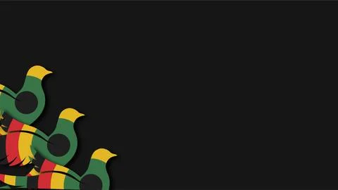 Emancipation Day background with Pan African colored birds on dark backgrou.. Stock Illustration