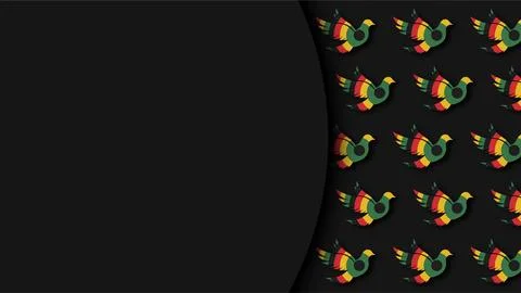 Emancipation Day background with Pan African colors and stylized bird patte.. Stock Illustration