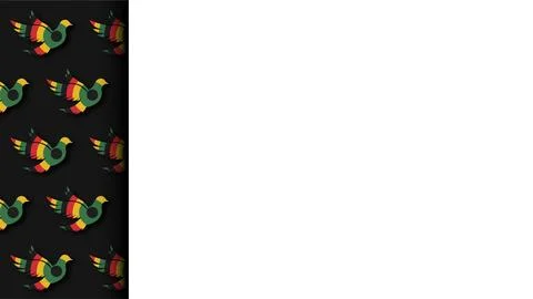 Emancipation Day background template with Pan African colored bird pattern .. Stock Illustration