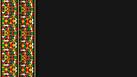 Emancipation Day Background with Traditional African Pattern Border on Dark.. Stock Footage 343603976