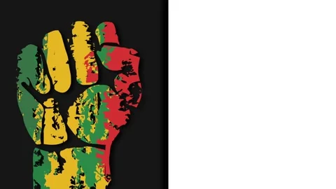 Emancipation Day Celebration Background with Raised Pan African Fist Symboli Stock Footage 343607754