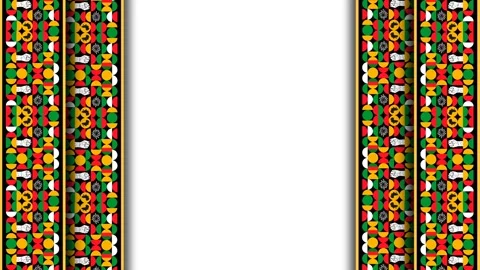 Emancipation Day Celebration Border Background with Traditional African Geo.. Stock Footage 343603826