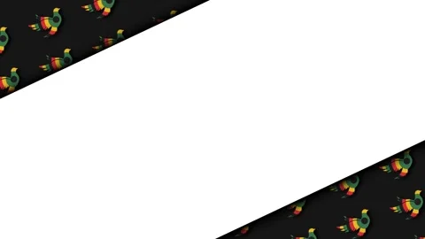 Emancipation Day Celebration Diagonal Frame with Colorful Pan African Bird .. Stock Footage 343638744