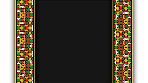 Emancipation Day Frame with African Pattern Border and Black Copy Space Bac.. 스톡 일러스트