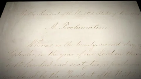 Emancipation Proclamation Historical Old Paper Handwritten Document Trucking Stock Footage 339283590